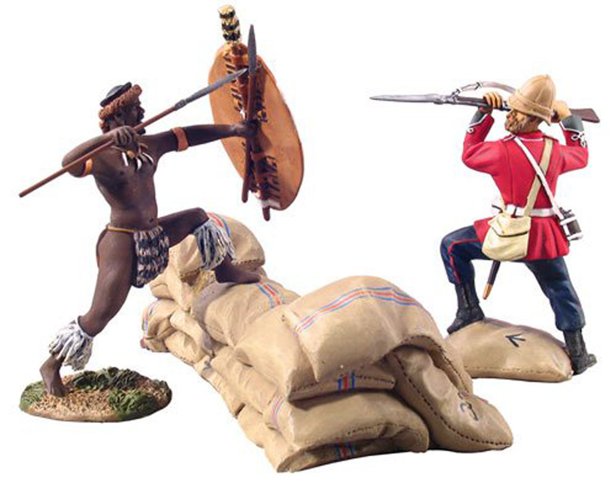 British 24th firing at bayoneting Zulu uDloko Warrior - Matt Finish