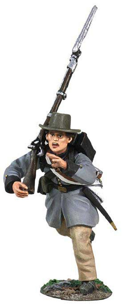 Confederate Infantry in Frock Coat Charging at Right Shoulder Shift No.1
