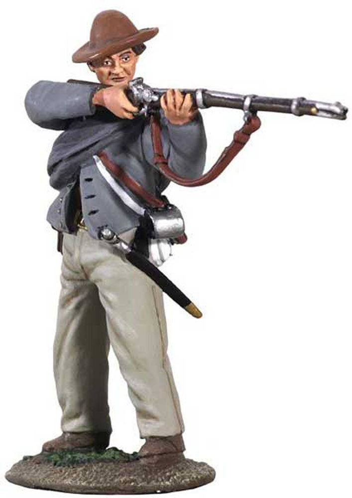 Confederate Infantry in Slouch Hat, Blanket Roll, Standing Firing No.1