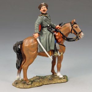 Ufficiale cosacco a cavallo con sciabola