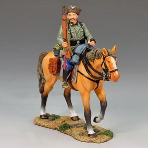 Cosacco a cavallo con fucile a destra
