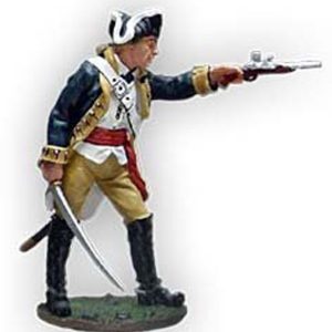 Ufficiale americano che spara con la pistola