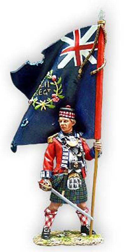Ufficiale degli Highlanders con bandiera