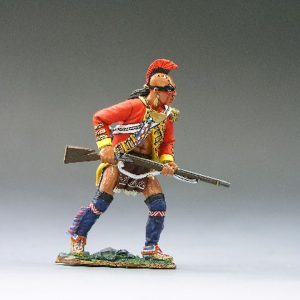 Indiano che avanza con fucile