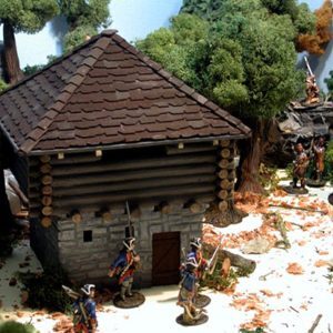 Blockhouse fatta di legno e balsa
