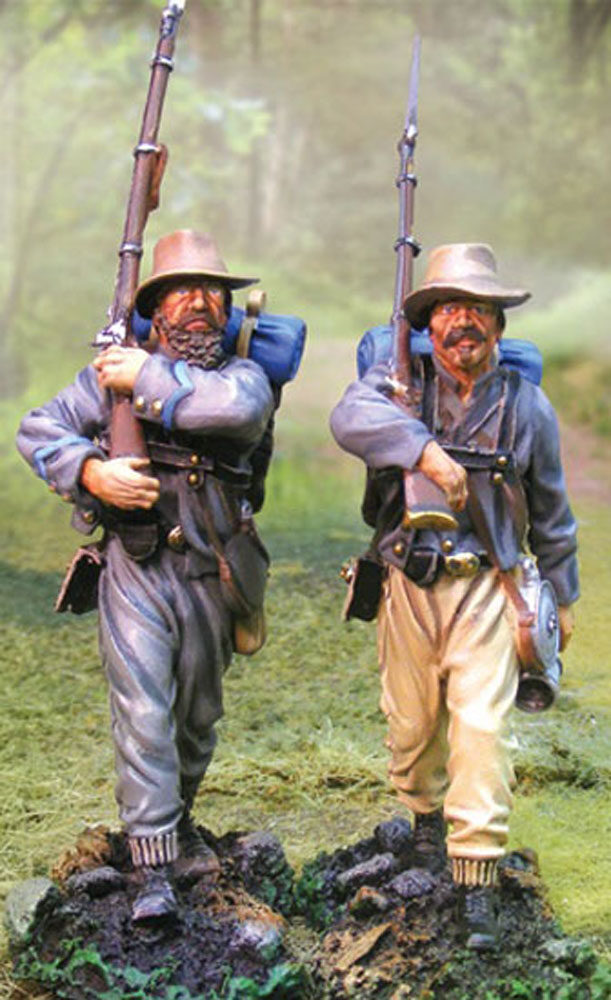 Soldati confederati in marcia. Set 2