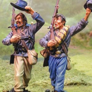 Soldati confederati in marcia che agitano il cappello. Set 1