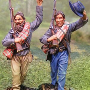 Soldati confederati in marcia che agitano il cappello. Set 2