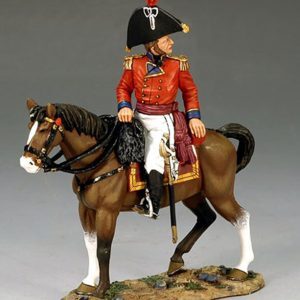 Ufficiale a cavallo girato all'indietro