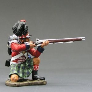 Highlander della Black Watch in ginocchio che spara
