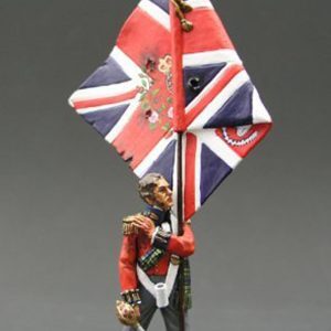 Ufficiale degli Highlander ferito con bandiera