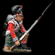 Fuciliere del 42ø Highlander (Black Watch) in ginocchio pronto a respingere