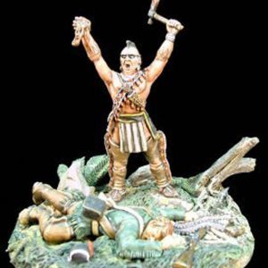 Indiano che esulta con scalpo in mano (scenetta)