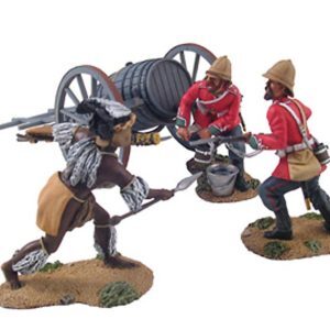 Il dettaglio dell'acqua - 2 soldati del 24th Foot che combattono uno zulu nei pressi del carrello dell'acqua.