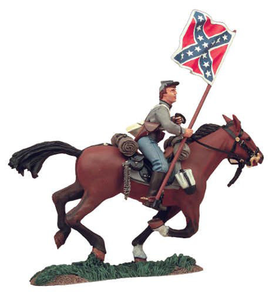 Confederate Cavalry Trooper with Guidon Charging #1