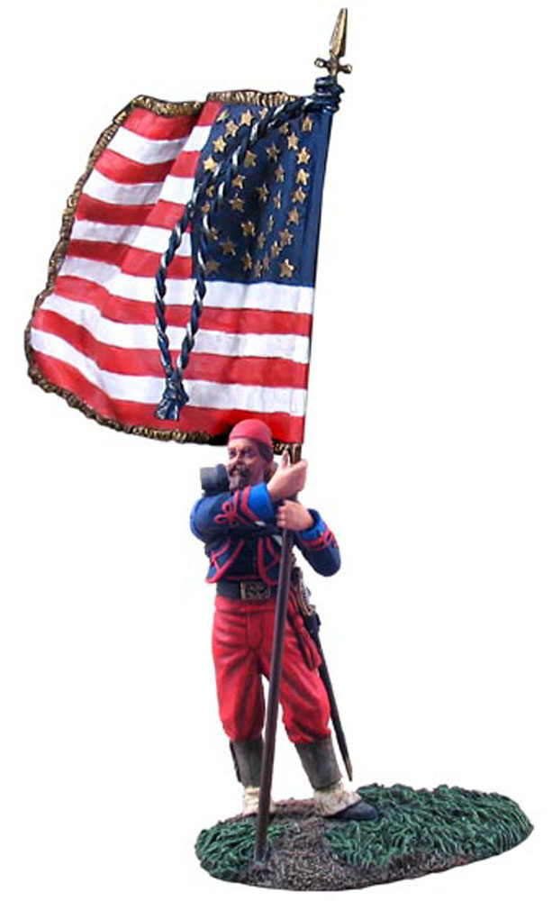 Sergente portabandiera zuavo del 114th Fanteria Pennsylvania coi Colori Nazionali #1