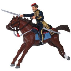 British Captain Lewis E Nolan Charging - Horse and Rider - Gloss Finish