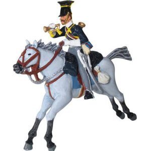 British 17th Lancer Bugler Charging Set#1 - Horse and Rider - Gloss Finish