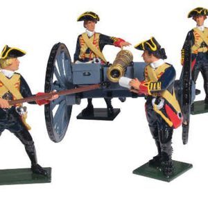 British Royal Artillery 6 Pound Gun and Four Man Crew 1754-1763