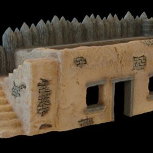 Adobe Barracks with Adobe Stairs 40cm x 16cm x 16cm