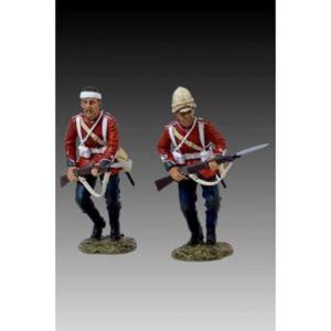 Two 24th Foot Privates Charging into Action (blue trousers)