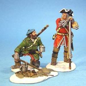 Ranger con Inglese accampati con fuoco per ristoro