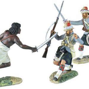British 42nd Highlander Wounded and Mahdist Attacking with 42nd Officer Stabbing Mahdist with Sword Hand-to-Hand Set - 3 Piece Set  (Limited Edition of 350 Sets)