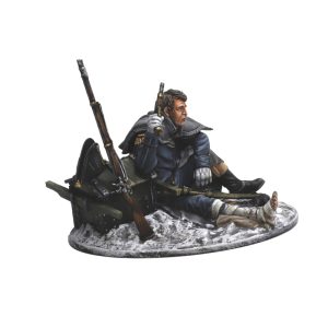 French Wounded Officer Resting on Caisson