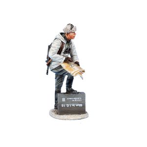 German Winter Officer with Map