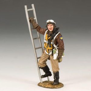 Pilota che sta salendo sull'aereo