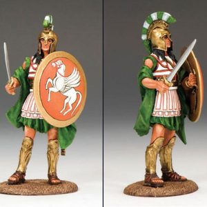 Oplita con spada e scudo