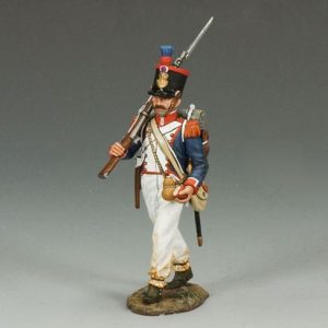Fuciliere della linea di fanteria francese in marcia (con fucile sulla spalla destra)
