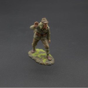 Japanese NCO with arm raised and giving order to fire