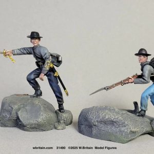 Scrambling Up The Roundtops Confederate Officer and Infantryman, Set No.2