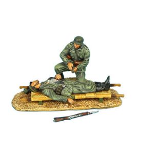 German Medic and Wounded Soldier on Stretcher