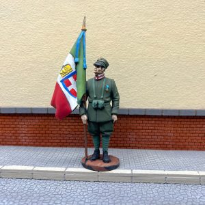 ALFIERE DEI MITRAGLIERI WW1 CON BANDIERA
