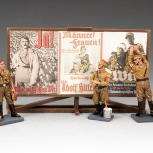 Tre Soldati che incollano poster (Cartellone escluso) NO BOX