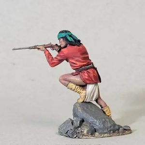 Apache Warrior Standing Firing Carbine from Rock